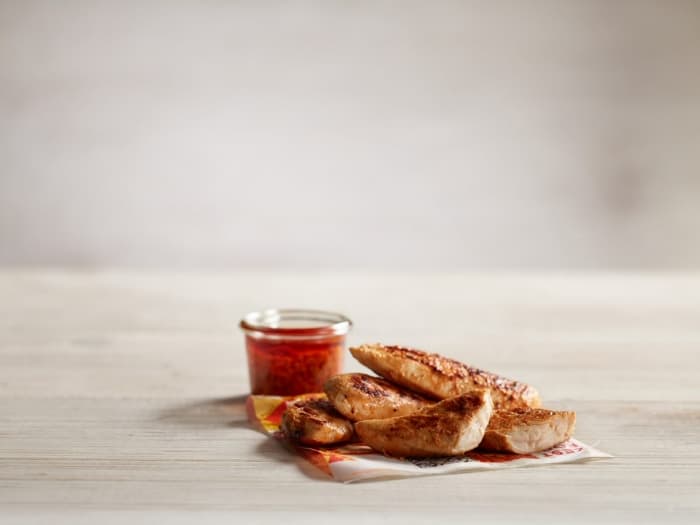 Tiras de pollo a la parrilla